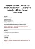 Ecology Examination Questions and Correct Answers &lpar;Verified Answers&rpar; Plus Rationales 2026 Q&A &vert; Instant Download Pdf