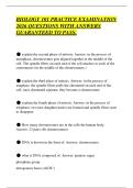 BIOLOGY 101 PRACTICE EXAMINATION&NewLine;2026 QUESTIONS WITH ANSWERS&NewLine;GUARANTEED TO PASS&period;