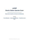 LADWP Electric Station Operator Exam &vert; Circuit Breakers&comma; Disconnects&comma; Transformers &vert; Verified Questions with Correct Answers