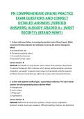 PN COMPREHENSIVE ONLINE PRACTICE EXAM 2026&sol;2027 QUESTIONS AND CORRECT DETAILED ANSWERS &lpar;VERIFIED ANSWERS&rpar; ALREADY GRADED A&plus; &lpar;MOST RECENT&excl;&excl;&rpar; &lpar;BRAND NEW&excl;&excl;&rpar;