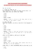 NURS 5220 ADVANCED HEALTH ASSESSMENT&NewLine;120-QUESTION PRACTICE TEST WITH ANSWERS AND RATIONALES&NewLine;