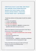 CISSN Practice Exam 2 &lpar;Latest 2026&rpar; &vert;&vert; Most Recent  &NewLine;Exam 2026&vert;2027 Actual Complete Real Exam &NewLine;Questions And Correct Answers &lpar;Verified             &NewLine;Answers&rpar; Already Graded A&plus; &vert;Guaranteed  &NewLine;Success&excl;&excl; Newest  Exam &vert; Just Released&excl;&excl;