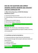 CWV 301 Test Questions and Correct Answers