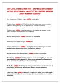 MRT LeveL 1 TesT LaTesT 2026 &vert; 2027 eXaM WITH CORReCT&NewLine;aCTUaL QUesTIONs aND CORReCTLY WeLL DeFINeD aNsWeRs&NewLine;LaTesT aLReaDY GRaDeD a&plus; 