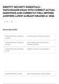 IDENTITY SECURITY ESSENTIALS &ndash; WATCHGUARD EXAM WITH CORRECT ACTUAL QUESTIONS AND CORRECTLY WELL DEFINED ANSWERS LATEST ALREADY GRADED A&plus; 2026