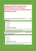 LADWP Electric Station Operator Exam &NewLine;2025&sol;2026 Edition &vert; Circuit Breakers&comma; &NewLine;Disconnects&comma; Transformers &vert; Verified Questions &NewLine;with Passed Answers