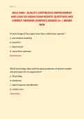 WGU D469 - QUALITY&comma; CONTINUOUS IMPROVEMENT &NewLine;AND LEAN SIX SIGMA EXAM NEWEST QUESTIONS AND &NewLine;CORRECT ANSWERS &lpar;VERIFIED&rpar; GRADED A&plus; &vert; BRAND &NewLine;NEW