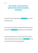 BLS EXAM C 2026&vert;ACTUAL&NewLine;QUESTIONS WITH VERIFIED&NewLine;ANSWERS