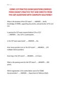 CMMC CCP PRACTICE EXAM QUESTIONS &lpar;DERIVED &NewLine;FROM SHANE'S PRACTICE TEST AND DIRECTLY FROM &NewLine;THE CAP&rpar; QUESTIONS WITH COMPLETE SOLUTIONS&excl;&excl;