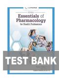TEST BANK FOR Essentials of Pharmacology for Health Professions 9th Edition by Bruce Colbert &comma; Adam James&comma; Elizabeth Katrancha&period;ISBN&colon;978-0357618301 COMPLETE GUID ALL CHAPTERS COVERED 10&percnt; VERIFIED A&plus; GRADE ASSURED&excl;&excl;&excl;&excl;&excl; NEW LATEST UPDATE&excl;&excl;&excl;&excl;&excl;