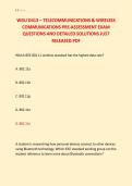 WGU D413 &ndash; TELECOMMUNICATIONS & WIRELESS &NewLine;COMMUNICATIONS PRE-ASSESSMENT EXAM &NewLine;QUESTIONS AND DETAILED SOLUTIONS JUST &NewLine;RELEASED&period;PDF