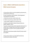 Exam 1 RNSG 1538 Practice Questions With Correct Answers 