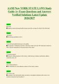 AAMI New YORK STATE LAWS Study&NewLine;Guide A&plus; Exam Questions and Answers&NewLine;Verified Solutions Latest Update&NewLine;2026&sol;2027