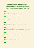AAMI Principles OF Embalming 3&NewLine;Certification Exam Questions and Answers&NewLine;Verified Solutions Latest Update 2026&sol;2027