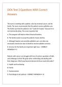 OCN Test 3 Questions With Correct Answers