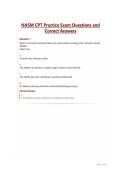 NASM CPT Practice Exam Questions and&NewLine;Correct Answers