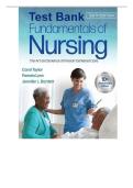Test Bank Guide For Fundamentals Of Nursing &colon; The Art And Science Of Person-Centered Care Tenth &comma; North American Edition By Carol R&period; Taylor&comma; Pamela B Lynn & Jennifer L Bartlett ISBN&colon;9781975168155  ALL Chapters With Complete Answers & Explanation In Every 
