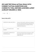 JFO MQF TEST EXAM ACTUAL EXAM WITH CORRECT ACTUAL QUESTIONS AND CORRECTLY WELL DEFINED ANSWERS LATEST ALREADY GRADED A&plus; 2026