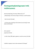 Nursing pathophysiology exam 1 with verified answers