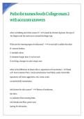 Patho for nurses South College exam 2 with accurate answers