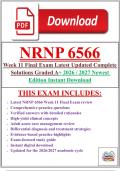 NRNP 6566 Week 11 Final Exam 2026&sol;2027 &vert; Latest Updated Questions & Complete Solutions &vert; Verified Answers &vert; Graded A&plus; &vert; Instant Download