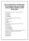 MCAT COMPLETE EXAM PREP 2026&NewLine;2027 Featuring Practice Tests&comma; Verified &NewLine;Answers&comma; Biology&comma; Chemistry & CARS &NewLine;Review Guide