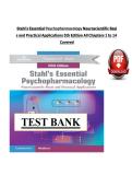 Test Bank For Stahl's Essential Psychopharmacology 5th Edition Neuroscientific Basis and Practical Applications By Stephen M&period; Stahl 9781108838573 Chapter 1-13 Complete Guide &period;