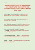 NAMS MENOPAUSE CERTIFICATION EXAM QUESTIONS &NewLine;AND ANSWERS &lpar;LATEST VERSION VERIFIED FOR &NewLine;ACCURACY&rpar; &vert; 20262027 LATEST&excl;&excl; &lpar;VERIFIED ANSWERS&rpar; &NewLine;STUDY GUIDE