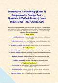 Introduction to Psychology &lpar;Exam 1&rpar; Comprehensive Practice Test - Questions & Verified Answers &vert; Latest Update 2026 &ndash; 2027 &lpar;Graded A&plus;&rpar;&NewLine;