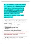 NR-511 Differential Diagnosis & Primary &NewLine;Care Practicum &ndash; Comprehensive Final &NewLine;Exam Practice Text Questions &lpar;Actual &NewLine;Exam 2026-2027&rpar; Correct Detailed & &NewLine;Verified ANSWERS &lpar;100&percnt; Accurate &NewLine;Solutions&rpar; ALREADY GRADED &NewLine;A&plus;&vert;&vert;NEWEST VERSION Of The Exam &NewLine;Gua