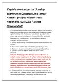Virginia Home Inspector Licensing &NewLine;Examination Questions And Correct &NewLine;Answers &lpar;Verified Answers&rpar; Plus &NewLine;Rationales 2026 Q&A &vert; Instant &NewLine;Download Pdf 