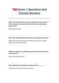 TBS Exam 1 Questions and Correct Answers 2026