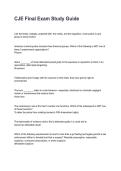 CJE Final Exam Study Guide Latest &lpar;2026&sol;2027&rpar; Verified Answers by Experts&NewLine;