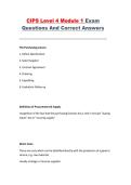 CIPS Level 4 Module 1 Exam Questions and Correct Answers 2026