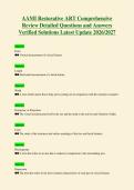 AAMI Restorative ART Comprehensive&NewLine;Review Detailed Questions and Answers&NewLine;Verified Solutions Latest Update 2026&sol;2027