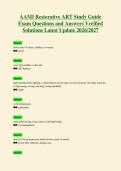 AAMI Restorative ART Study Guide&NewLine;Exam Questions and Answers Verified&NewLine;Solutions Latest Update 2026&sol;2027