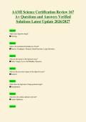 AAMI Science Certification Review 167&NewLine;A&plus; Questions and Answers Verified&NewLine;Solutions Latest Update 2026&sol;2027