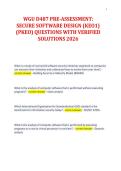 WGU D487 PRE-ASSESSMENT&colon;&NewLine;SECURE SOFTWARE DESIGN &lpar;KEO1&rpar;&NewLine;&lpar;PKEO&rpar; QUESTIONS WITH VERIFIED&NewLine;SOLUTIONS 2026&NewLine;