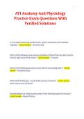 ATI Anatomy And Physiology&NewLine;Practice Exam Questions With&NewLine;Verified Solutions