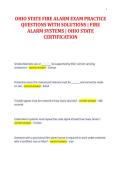 OHIO STATE FIRE ALARM EXAM PRACTICE&NewLine;QUESTIONS WITH SOLUTIONS &vert; FIRE&NewLine;ALARM SYSTEMS &vert; OHIO STATE&NewLine;CERTIFICATION