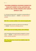 CALIFORNIA COMMERCIAL INSURANCE EXAM&lpar;ACTUAL &NewLine;EXAM&rpar; WITH CORRECT ACTUAL QUESTIONS AND &NewLine;CORRECTLY WELL DEFINED ANSWERS LATEST ALREADY &NewLine;GRADED A&plus; 2026