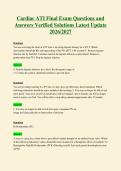 Cardiac ATI Final Exam Questions and&NewLine;Answers Verified Solutions Latest Update&NewLine;2026&sol;2027