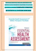 TEST BANK ESSENTIAL HEALTH ASSESSMENT 2ND &NewLine;EDITION JANICE THOMPSON CHAPTERS 1 TO 24 EXAM &NewLine;QUESTIONS ANSWERS COMPLETE VERIFIED &NewLine;QUESTIONS & ANSWERS 20262027