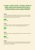Cardiac CATH LAB RN A Prophecy Relias 63&NewLine;Study Guide Exam Questions and Answers&NewLine;Verified Solutions Latest Update 2026&sol;2027