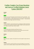 Cardiac Complex Care Exam Questions&NewLine;and Answers Verified Solutions Latest&NewLine;Update 2026&sol;2027