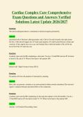 Cardiac Complex Care Comprehensive&NewLine;Exam Questions and Answers Verified&NewLine;Solutions Latest Update 2026&sol;2027
