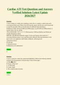Cardiac ATI Test Questions and Answers&NewLine;Verified Solutions Latest Update&NewLine;2026&sol;2027