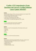 Cardiac ATI Comprehensive Exam&NewLine;Questions and Answers Verified Solutions&NewLine;Latest Update 2026&sol;2027