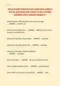 TAXI AUTHORITY PRACTICE TEST EXAM WITH CORRECT &NewLine;ACTUAL QUESTIONS AND CORRECTLY WELL DEFINED &NewLine;ANSWERS LATEST ALREADY GRADED A&plus;