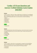 Cardiac ATI Exam Questions and&NewLine;Answers Verified Solutions Latest Update&NewLine;2026&sol;2027